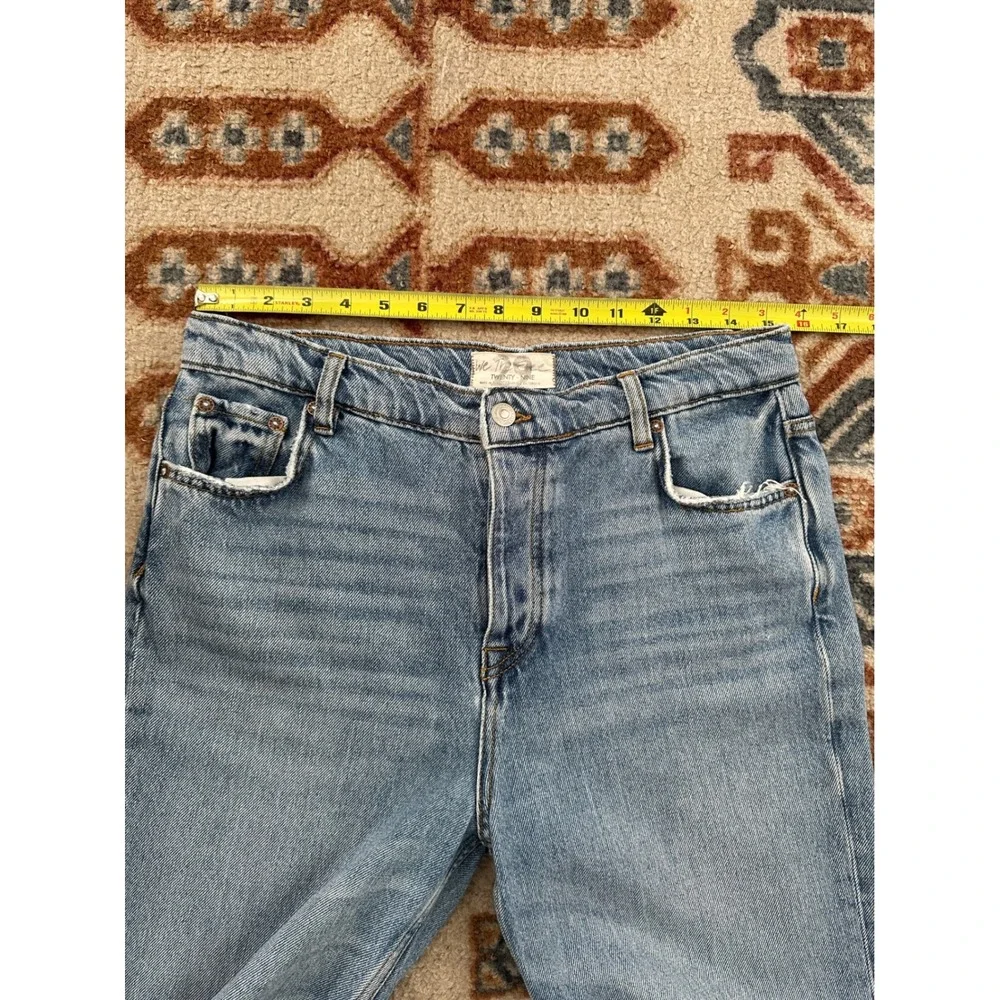Free People We The Free Jeans Blue Side Slit High Rise Button Fly Boho Indie 29